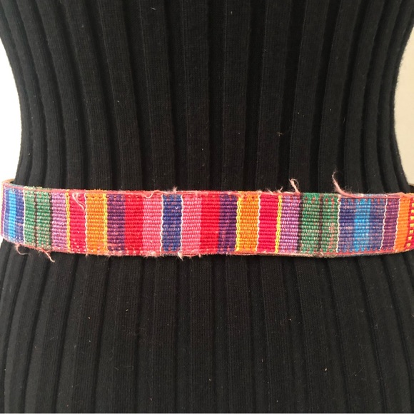 VINTAGE Sz M Artisan Handcrafted Multicolor Belt - Picture 3 of 14